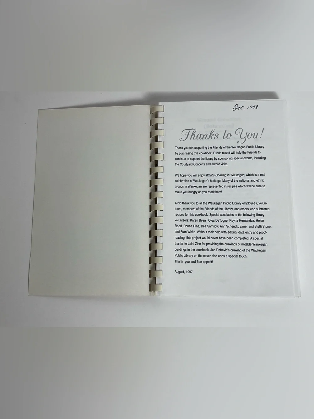VTG Spiral Cookbook What’s Cooking In Waukegan Illinois Public Library